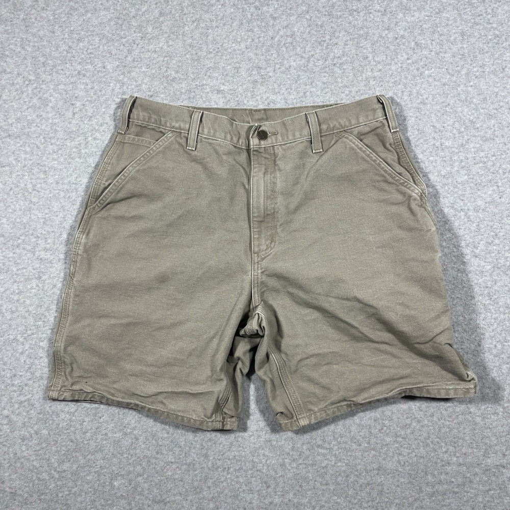Vintage Carhartt B24 CHT Chestnut Faded Brown Carpenter Shorts 33x8.5